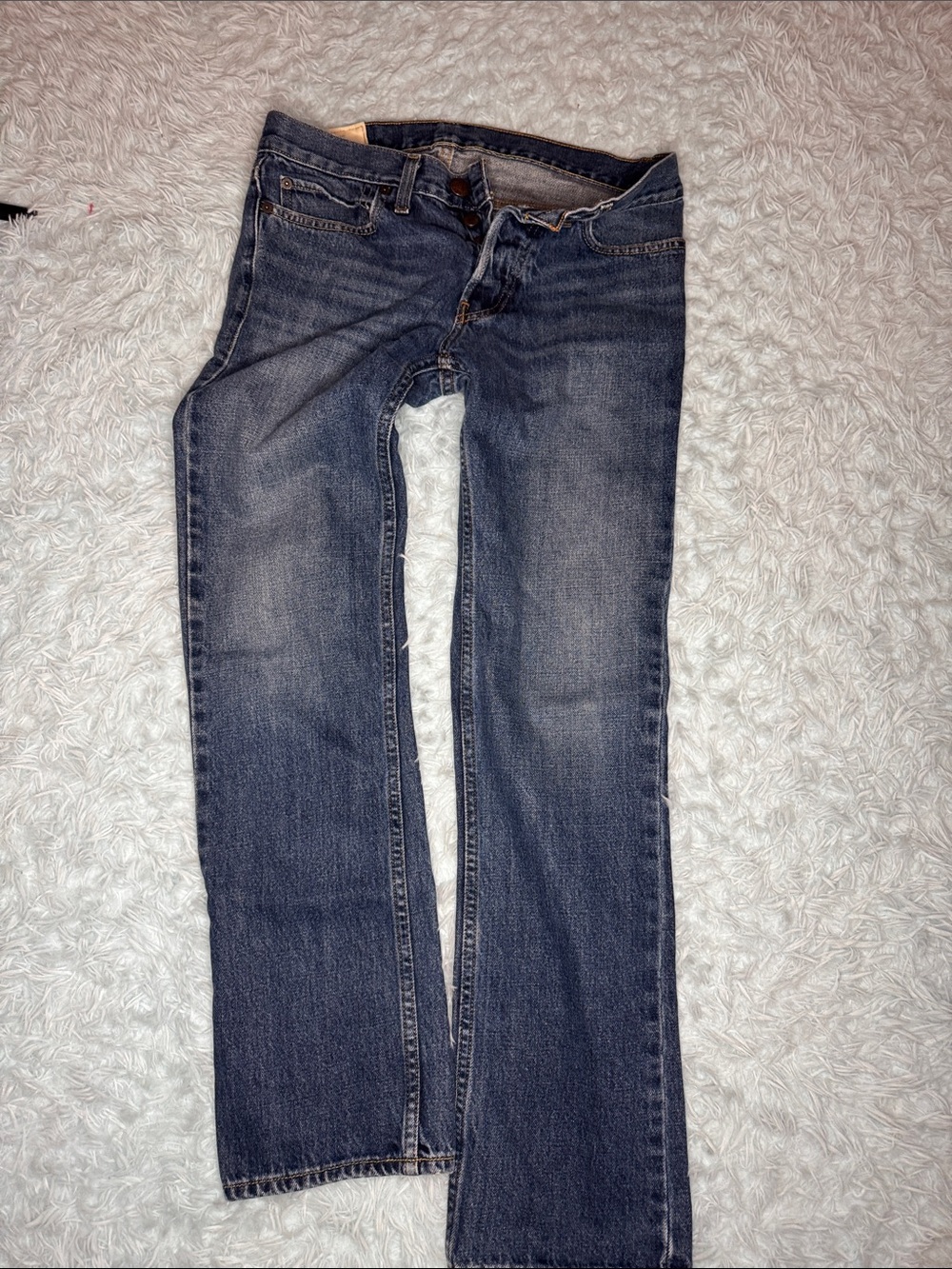 Hollister button fly athletic sling Indigo Straight-Leg Jeans 30x30